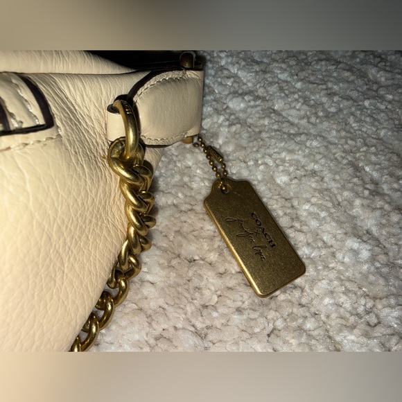 Coach x Jennifer Lopez Cream Leather Chain Crossbody Bag - Picture 3 of 6